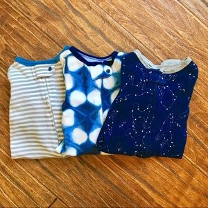(3) Newborn Cloud Island footie-onesie